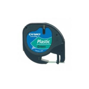 DYMO – LetraTag, printer tape, 12 mm width, 4m, black on green (S0721640)