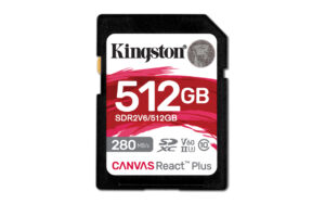 KINGSTON 512GB CANVAS REACT PLUS SDXC UHS-II 280R/150W U3 V60 FOR FULL HD/4K (SDR2V6/512GB)