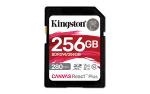 KINGSTON – KINSTON 256GB CANVAS REACT PLUS SDXC UHS-II 280R/150W U3 V60 FOR FULL HD/4K (SDR2V6/256GB)