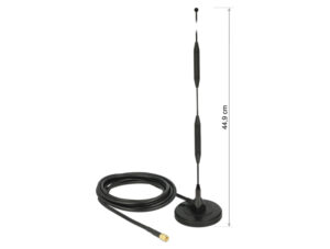 DELOCK – LTE Antenna SMA plug 5 dBi fixed omnidirectional with magnetic base (12425)