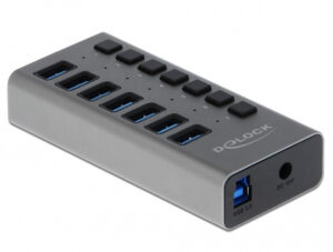DELOCK – External USB 5 Gbps Hub with 7 Ports + Switch (63669)