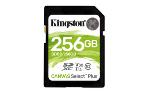 KINGSTON – Canvas Select Plus SDXC-muistikortti, 256GB, Class 10 UHS-I, musta (SDS2/256GB)