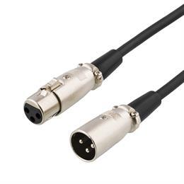 DELTACO – XLR-äänikaapeli, 3-pin ur - 3-pin na, 2m, musta (XLR-1020)