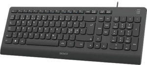 DELTACO – Wired, Full size, silent low-profile keyboard, Black (TB-803)