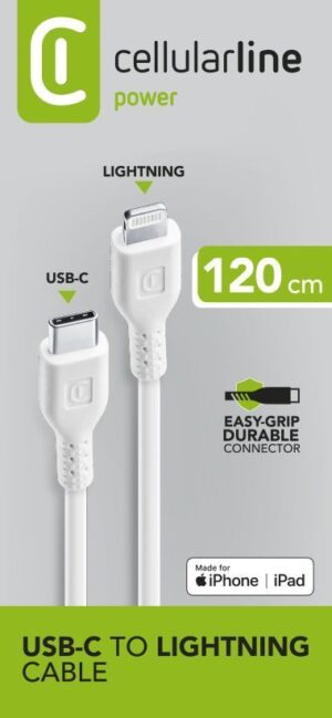 CELLULARLINE USB-C TO LIGHTNING 1M WHITE (USBDATAC2LMFI1MW)
