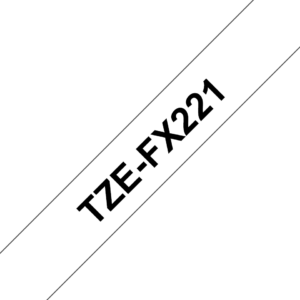 BROTHER TZEFX221 9 BLACK ON WHITE FLEX