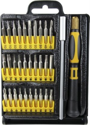 DELTACOIMP – Precision bit kit with a handle, bit holder and 30 bits, orange / black (STD-6010)