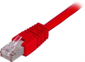DELTACO – F/UTP Cat6 laitekaapeli, 0,3m, punainen (STP-603R)