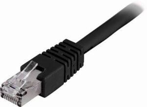 DELTACO – F/UTP Cat6 laitekaapeli, 0,3m, musta (STP-603S)
