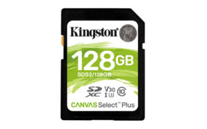 KINGSTON – Canvas Select Plus SDXC-muistikortti, 128GB, Class 10 UHS-I, musta (SDS2/128GB)