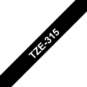 BROTHER TZE315 6 WHITE ON BLACK
