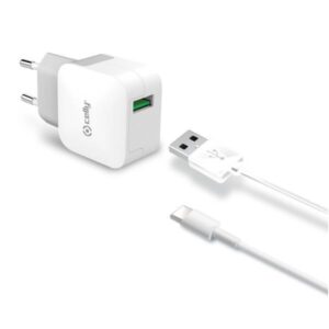 CELLY TRAVEL CHARGER TURBO+TYPE-C CABLE (TCUSBTYPEC)