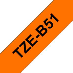 BROTHER TZB51 24 BLACK ON ORANGE (TZEB51)