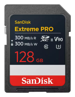 SANDISK – Extreme PRO 128GB V90 SDXC UHS-II 300MBs (SDSDXDM-128G-GN4IN)
